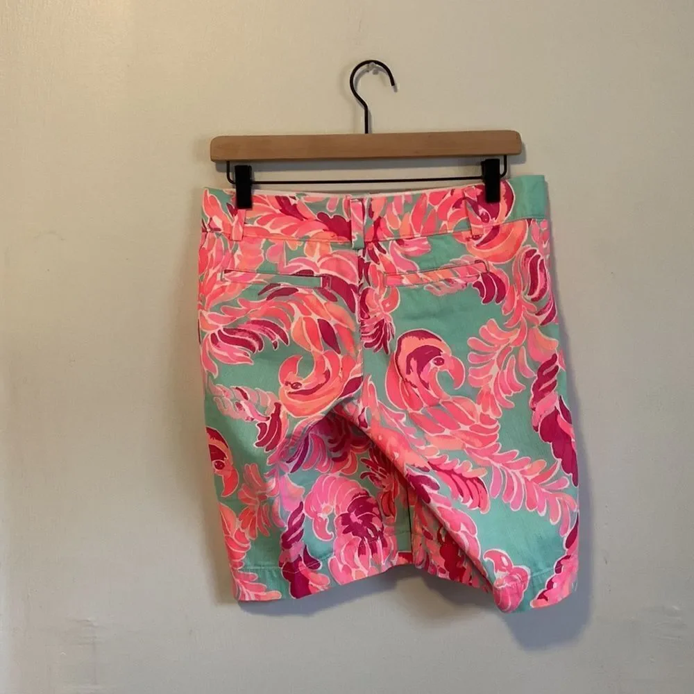 Lilly Pulitzer Pink & Blue Poolside Blue The Chipper Shorts Size 2